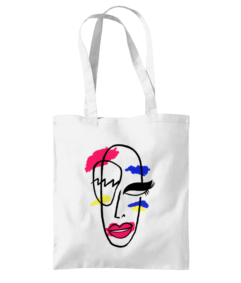 Elliott Barnicle Face Tote Bag White