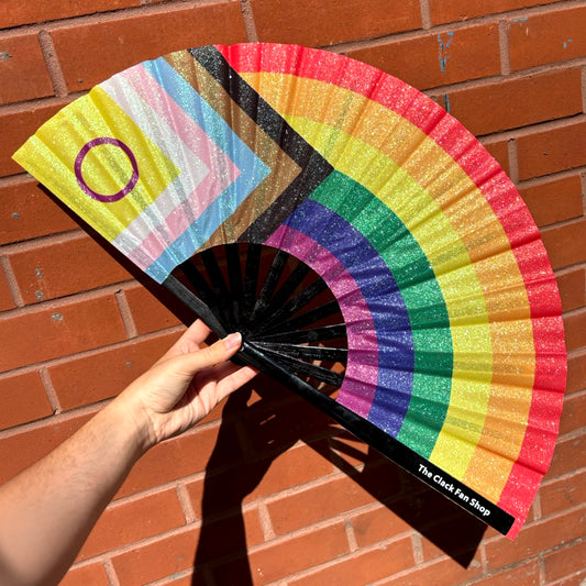 Glitter Pride Flag Fan