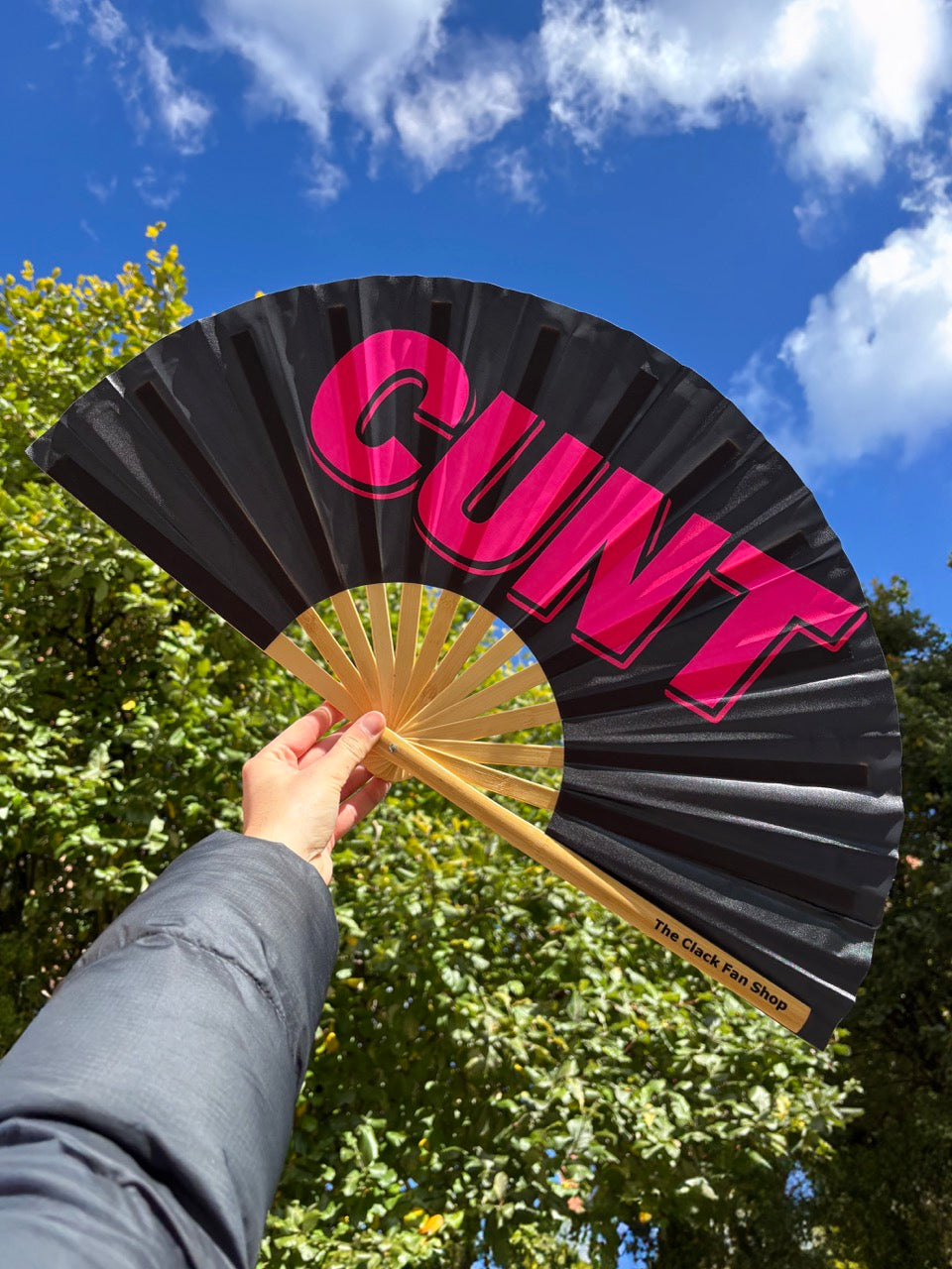 Pink Cunt Fan (Bamboo Handle)