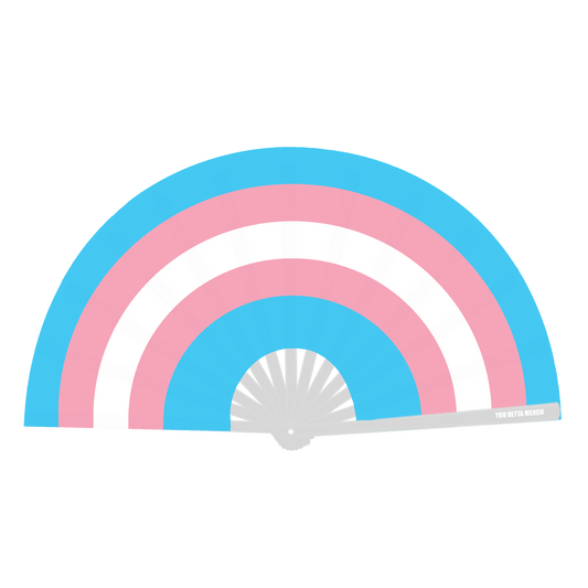 Trans Flag Fan