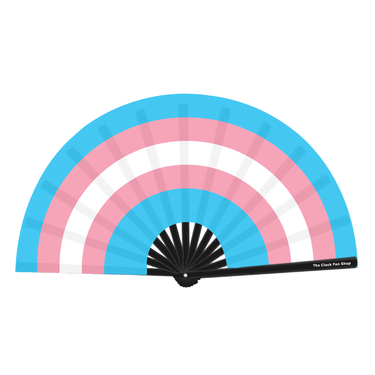 Trans Flag Fan (Black Handle)