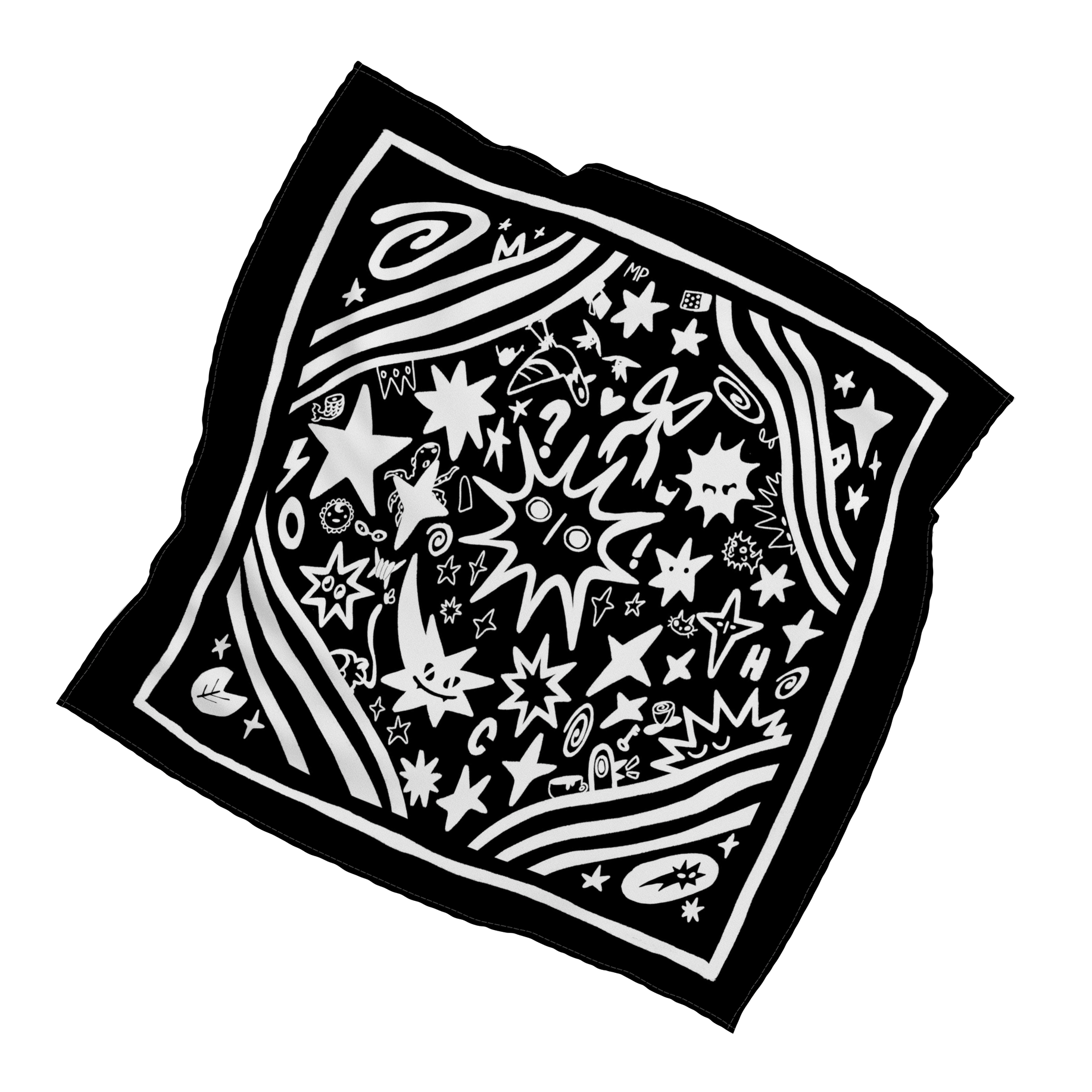 Mocha Illustrated Bandana