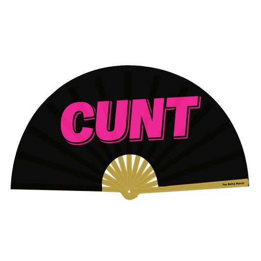 Pink Cunt Fan (Bamboo Handle)