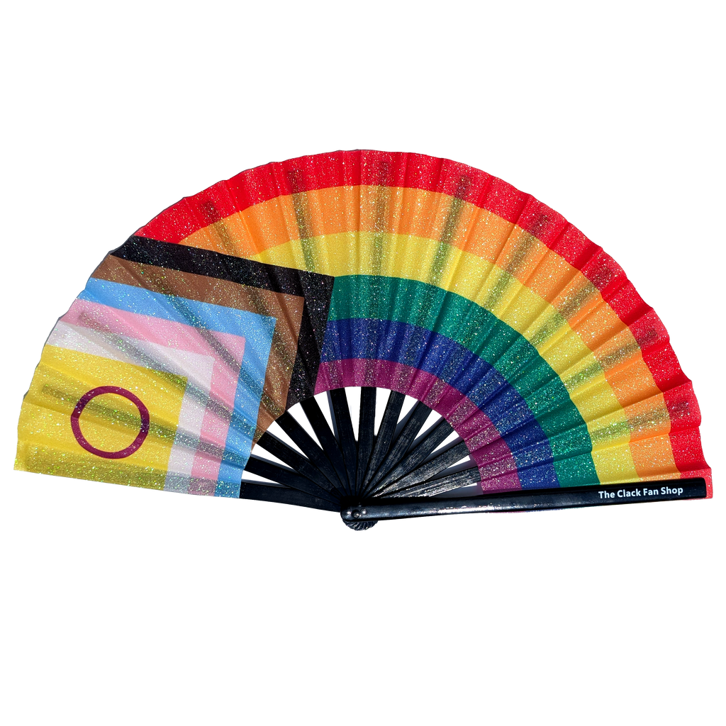 Glitter Pride Flag Fan