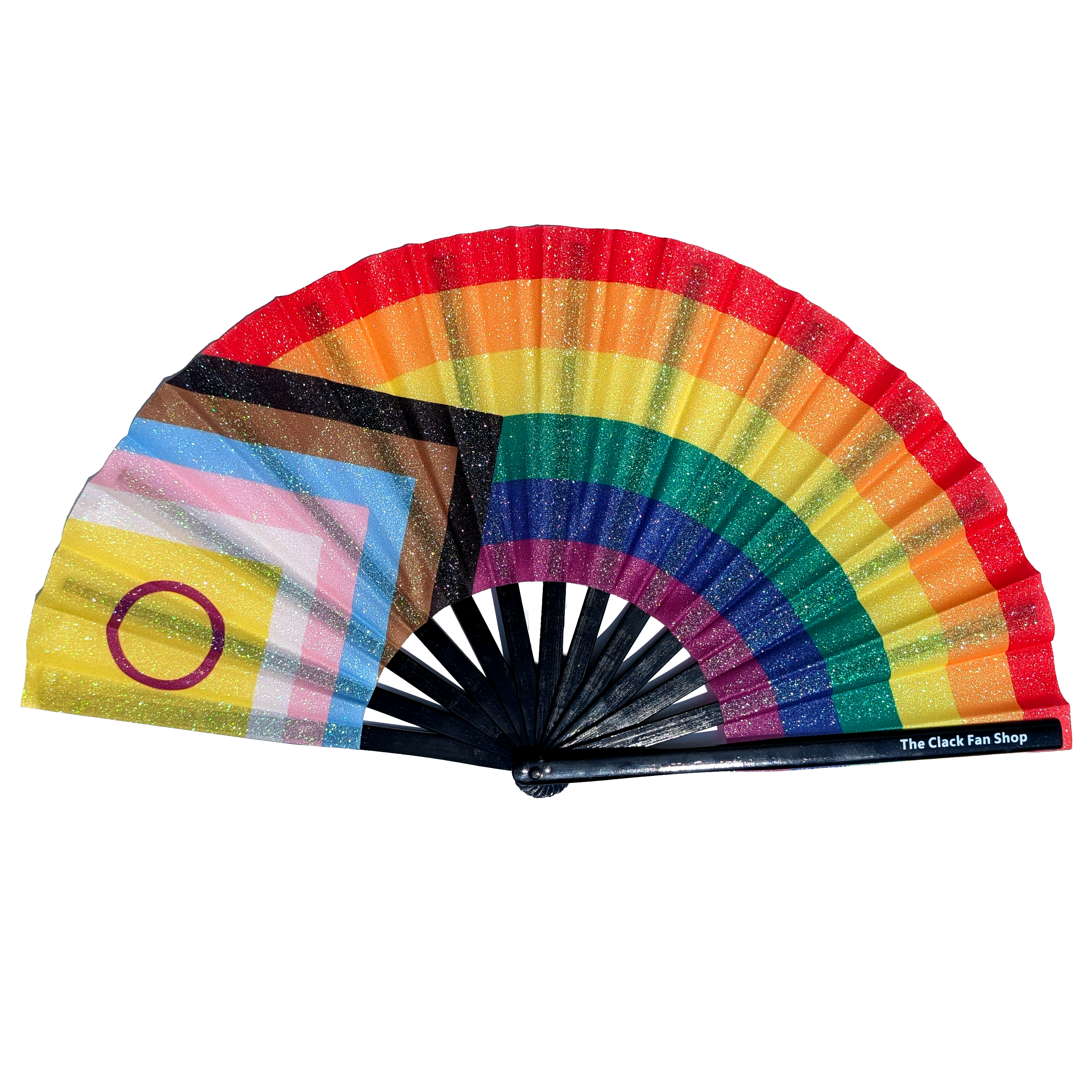 Glitter Pride Flag Fan