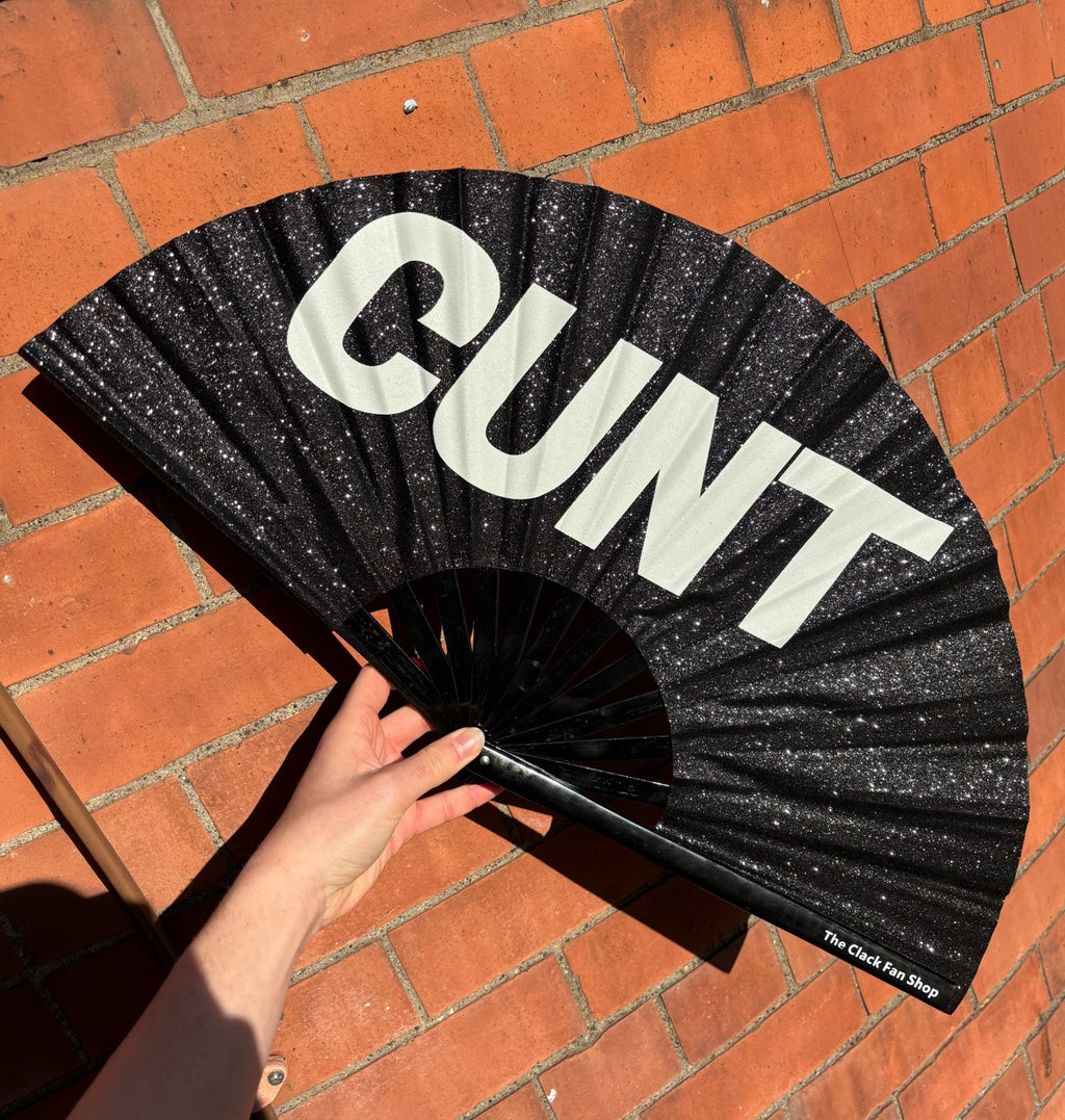 Black Glitter Cunt Fan