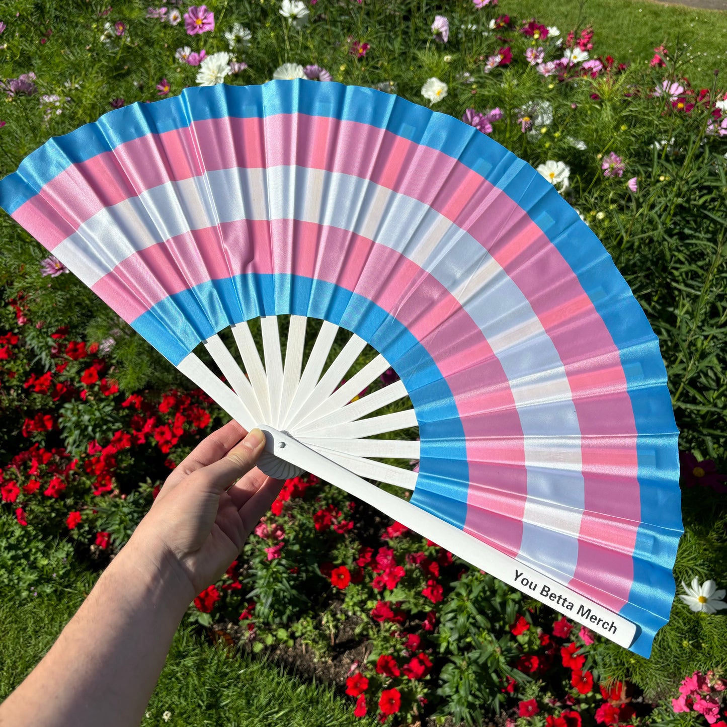 Trans Flag Fan