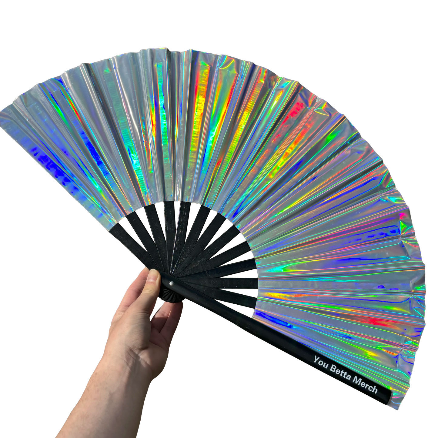 Silver Holographic Fan