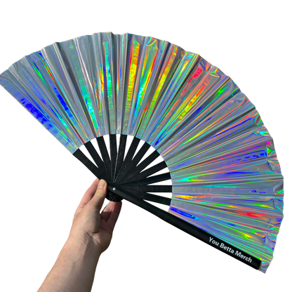 Silver Holographic Fan