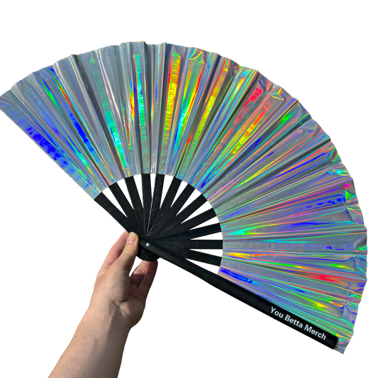 Silver Holographic Fan