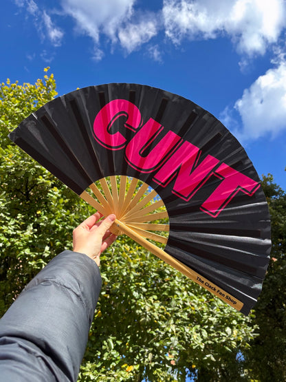 Pink Cunt Fan (Bamboo Handle)