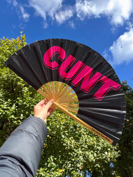 Pink Cunt Fan (Bamboo Handle)