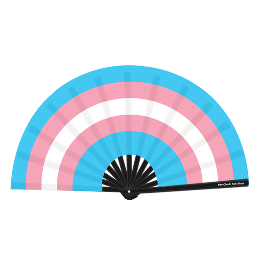 Trans Flag Fan (Black Handle)