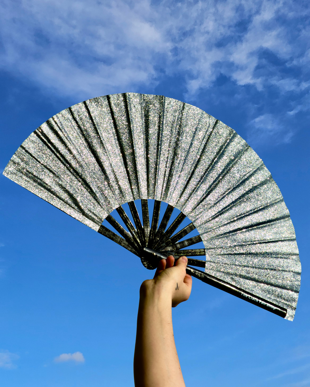 Silver Glitter Fan