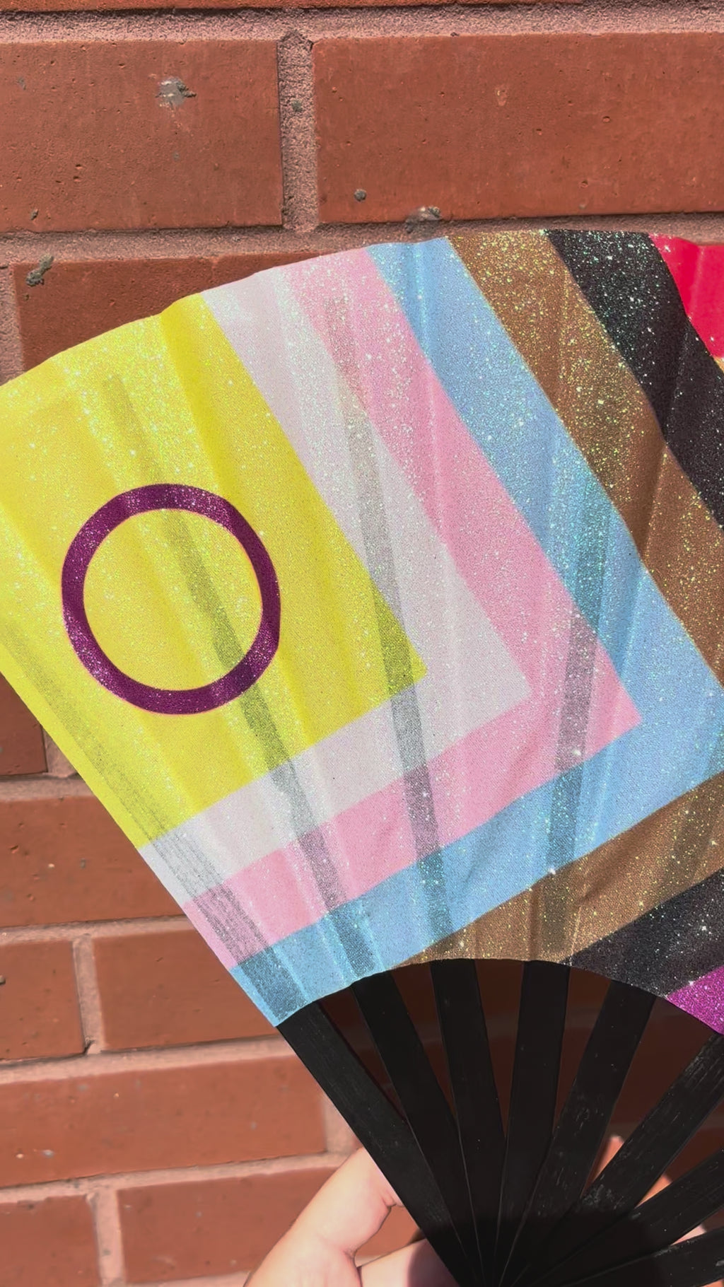Glitter Pride Flag Fan
