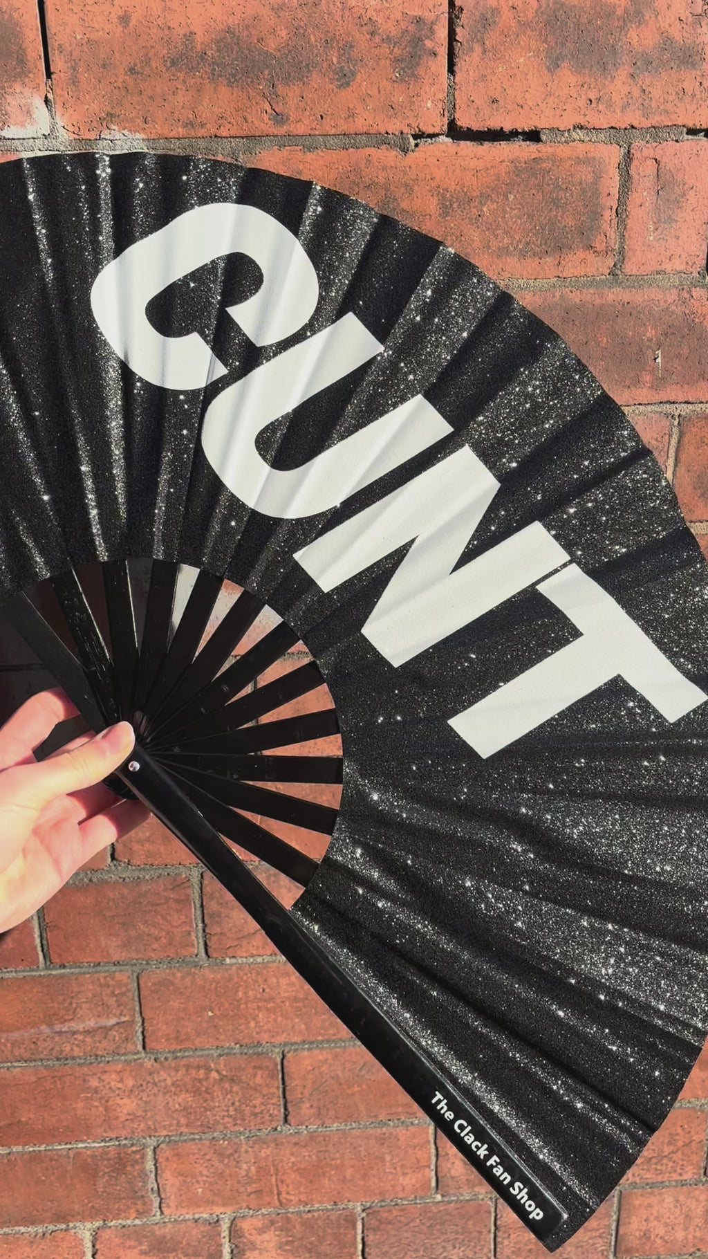 Black Glitter Cunt Fan