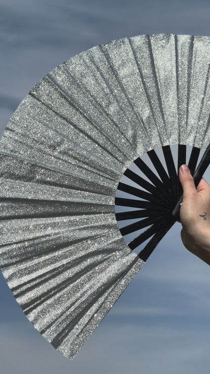 Silver Glitter Fan